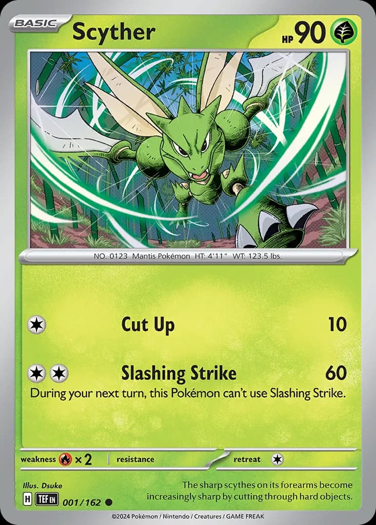 Temporal Forces Scyther card front, 1/162