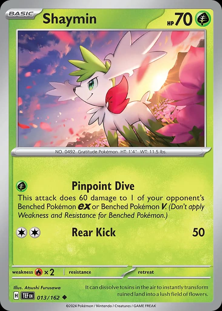 Shaymin card front, Temporal Forces 13/162