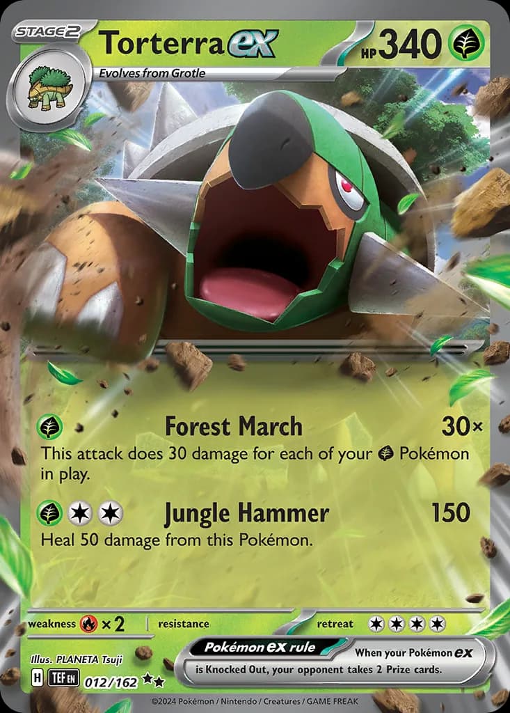 Torterra ex card front, Temporal Forces 12/162
