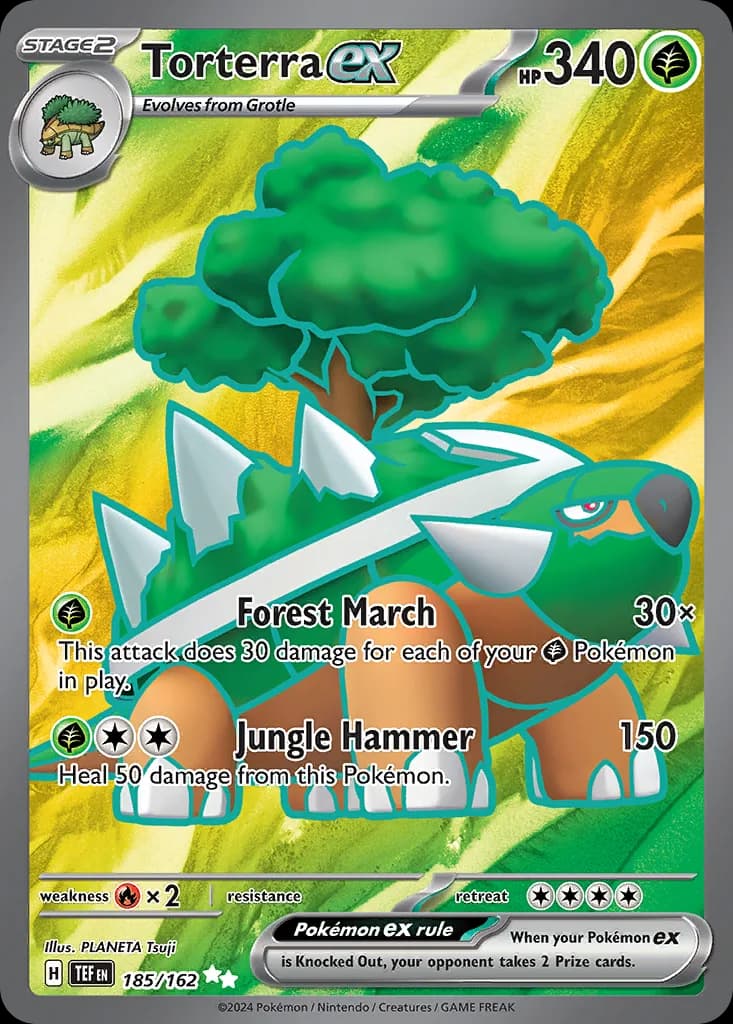 Torterra ex card front, Temporal Forces 185/162