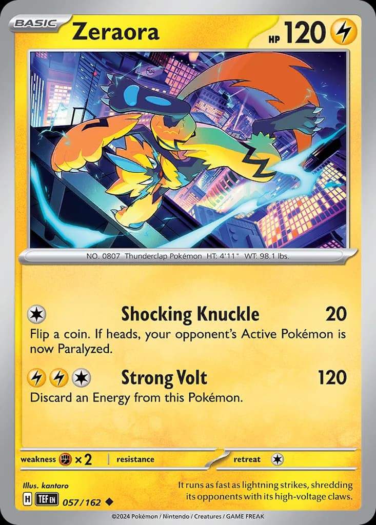 Temporal Forces Zeraora card front, 57/162