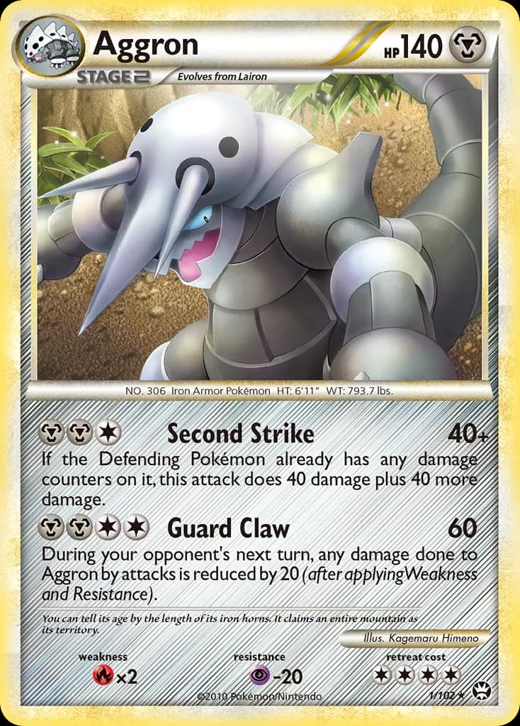 Triumphant Aggron card front, 1/102