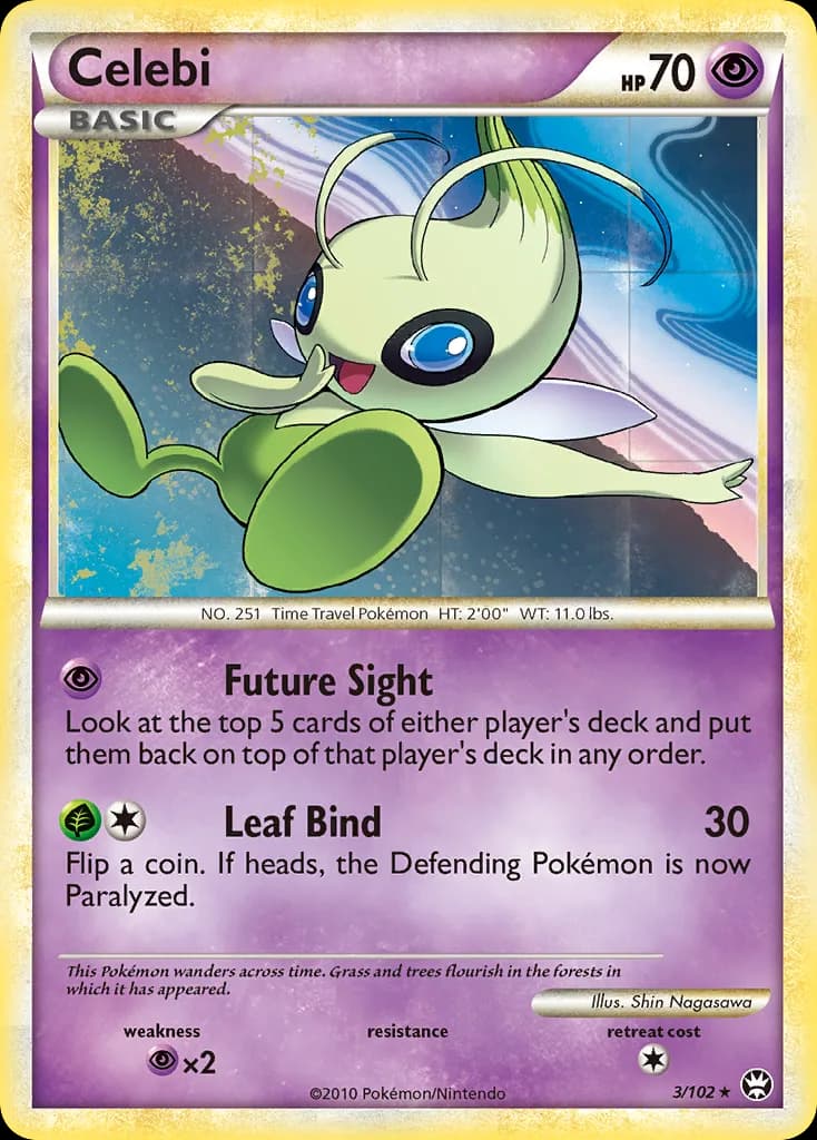 Celebi card front, Triumphant 3/102