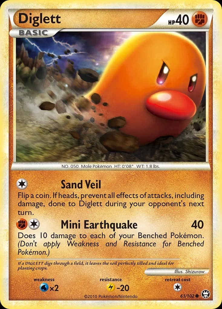 Triumphant Diglett card front, 61/102