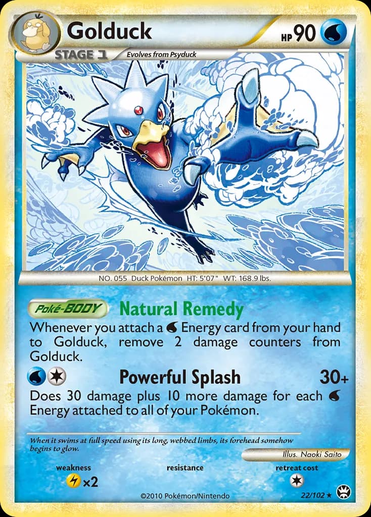 Triumphant Golduck card front, 22/102