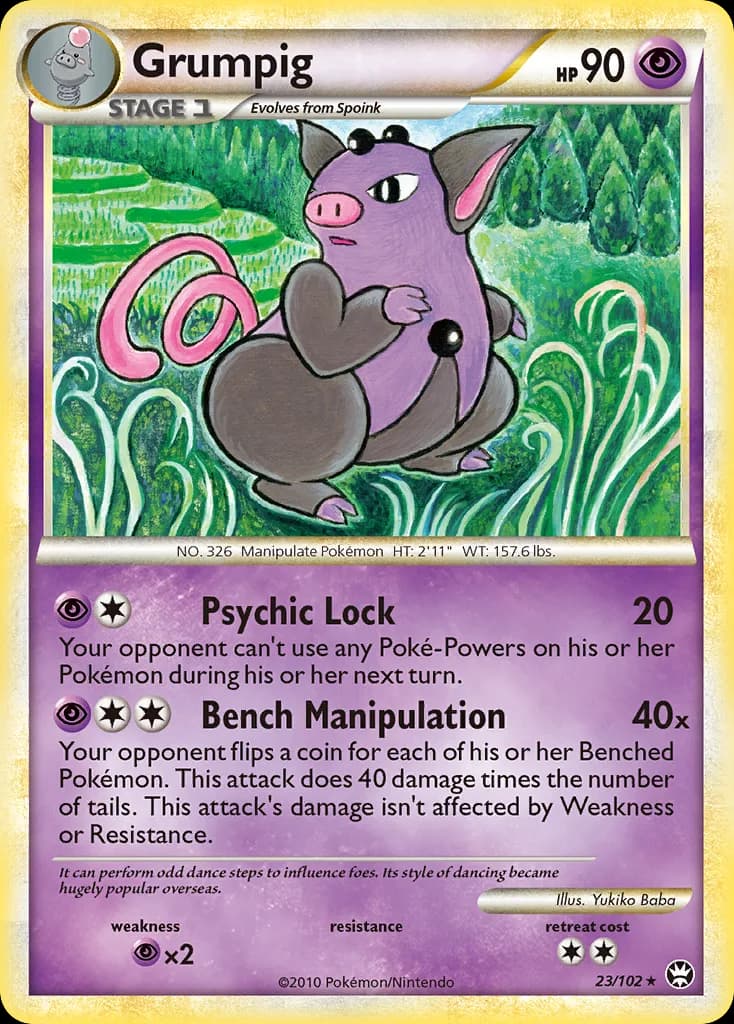 Triumphant Grumpig card front, 23/102