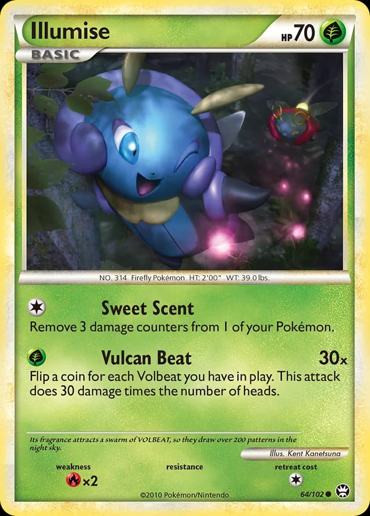 Illumise, Triumphant 64/102, English non-holo base-card reference; reverse-holo finish is not shown
