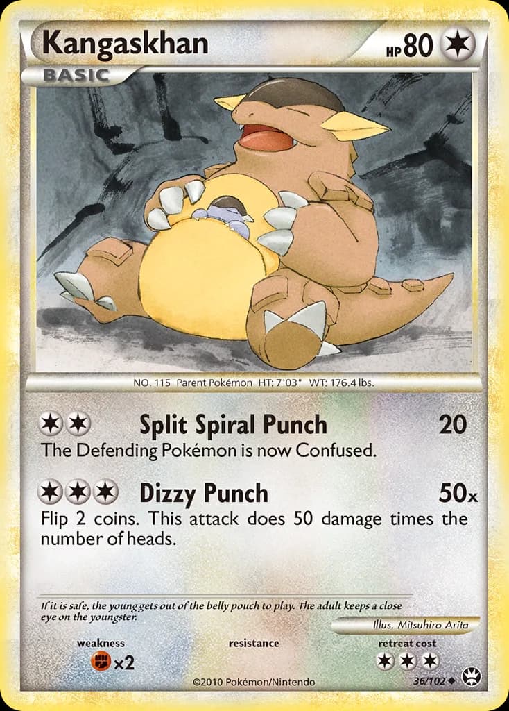 Triumphant Kangaskhan card front, 36/102