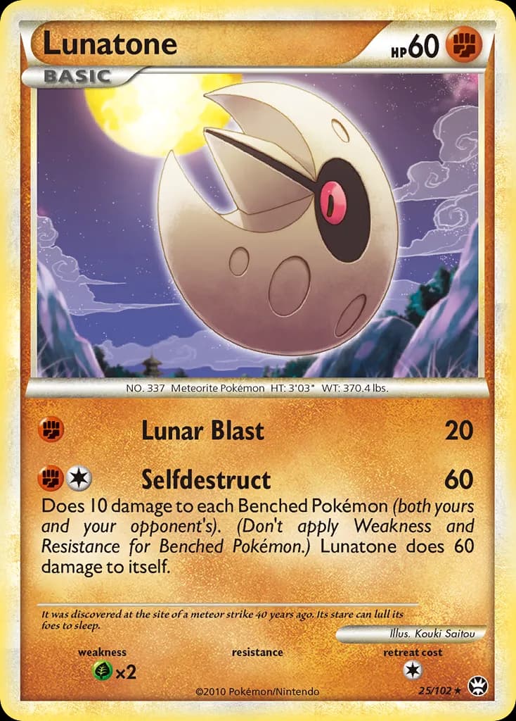 Triumphant Lunatone card front, 25/102