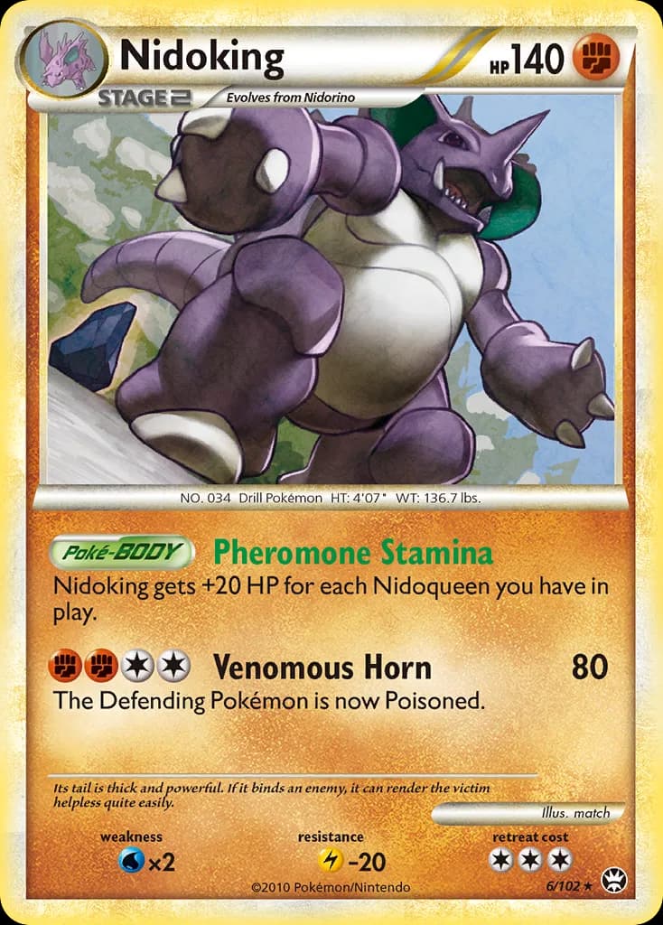 Nidoking card front, Triumphant 6/102
