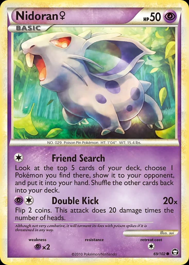 Triumphant Nidoran ♀ card front, 69/102