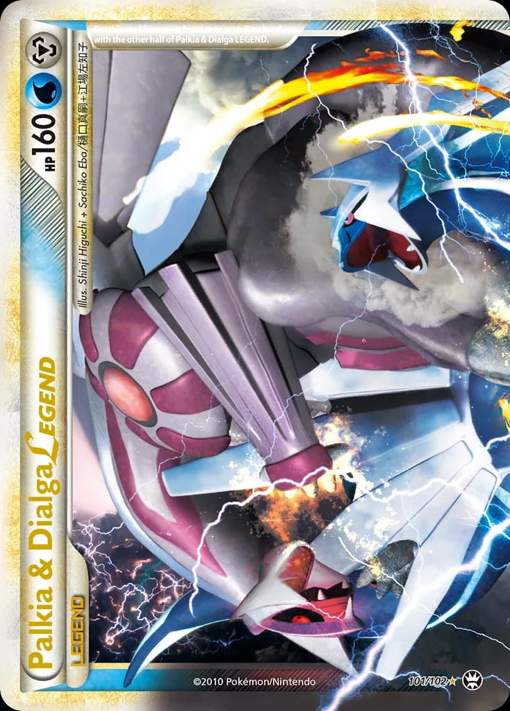 Triumphant Palkia & Dialga LEGEND card front, 101/102