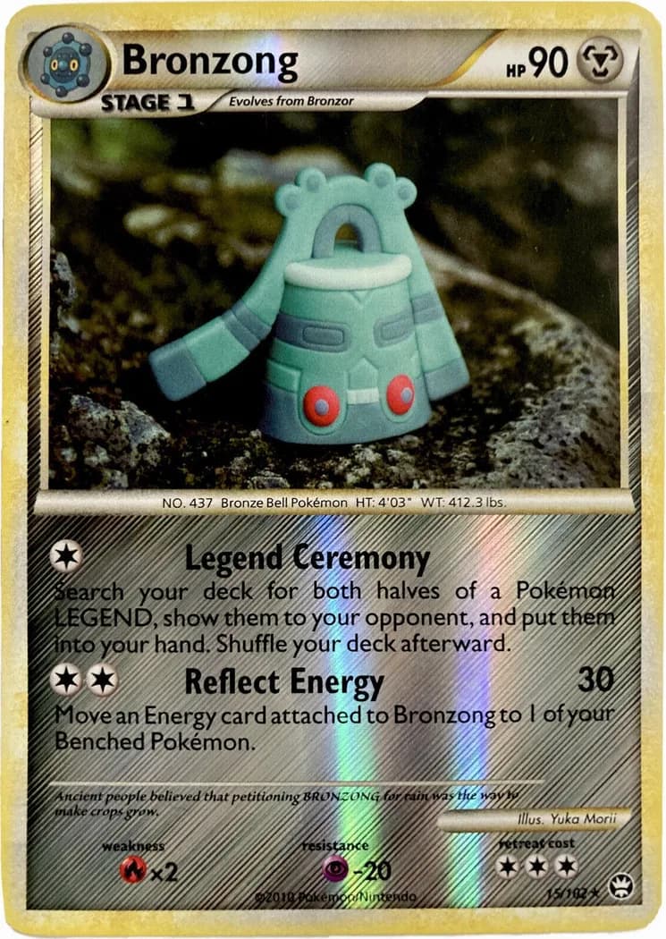 Bronzong reverse holo card front, Triumphant 15/102