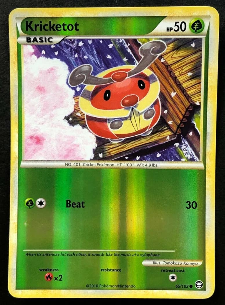 Kricketot reverse holo card front, Triumphant 65/102