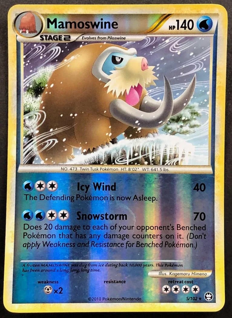 Mamoswine reverse holo card front, Triumphant 5/102
