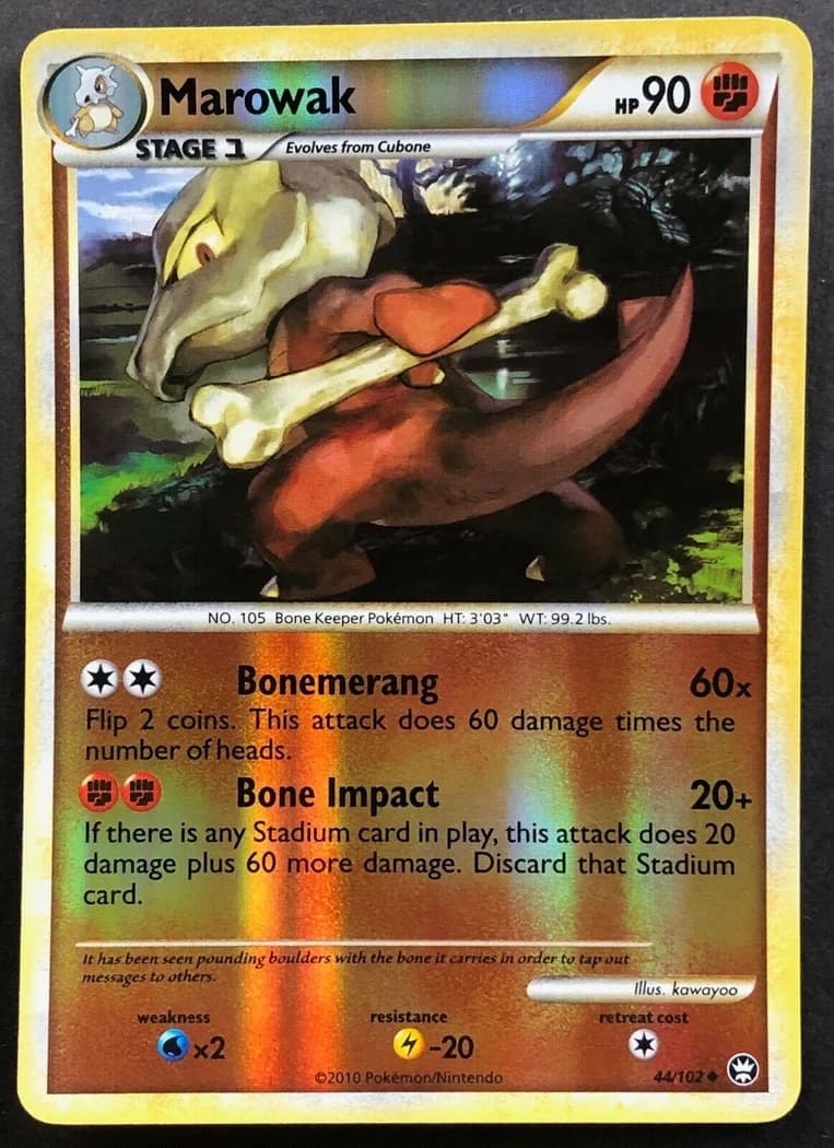 Marowak reverse holo card front, Triumphant 44/102