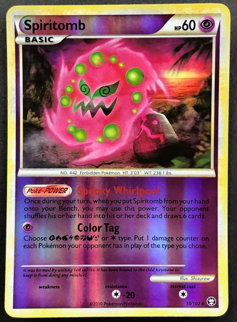 Spiritomb reverse holo card front, Triumphant 10/102