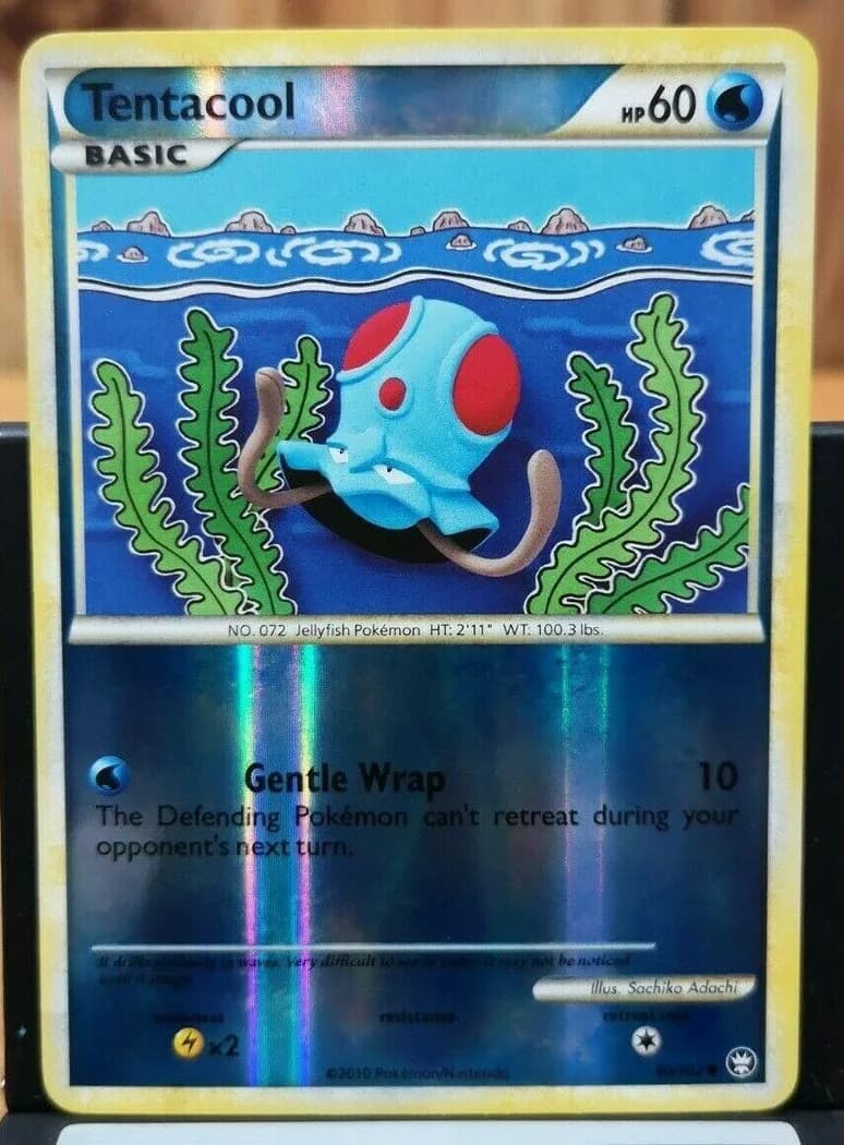 Tentacool reverse holo card front, Triumphant 80/102