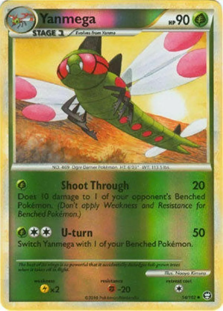 Yanmega reverse holo card front, Triumphant 54/102