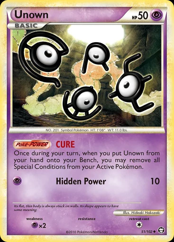Triumphant Unown card front, 51/102