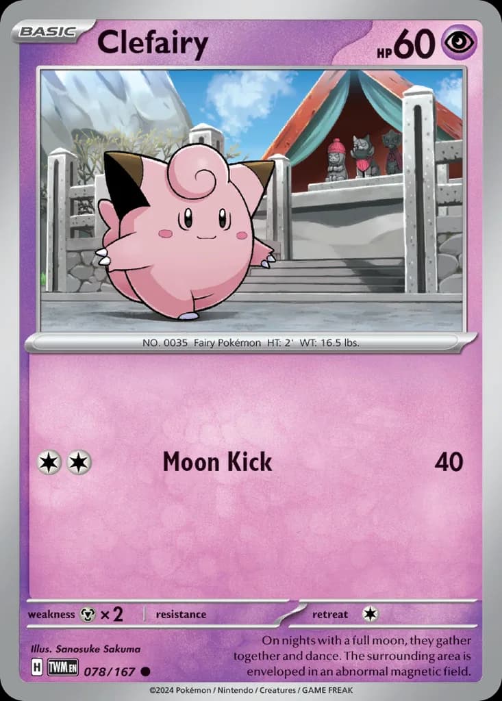 Twilight Masquerade Clefairy card front, 78/167