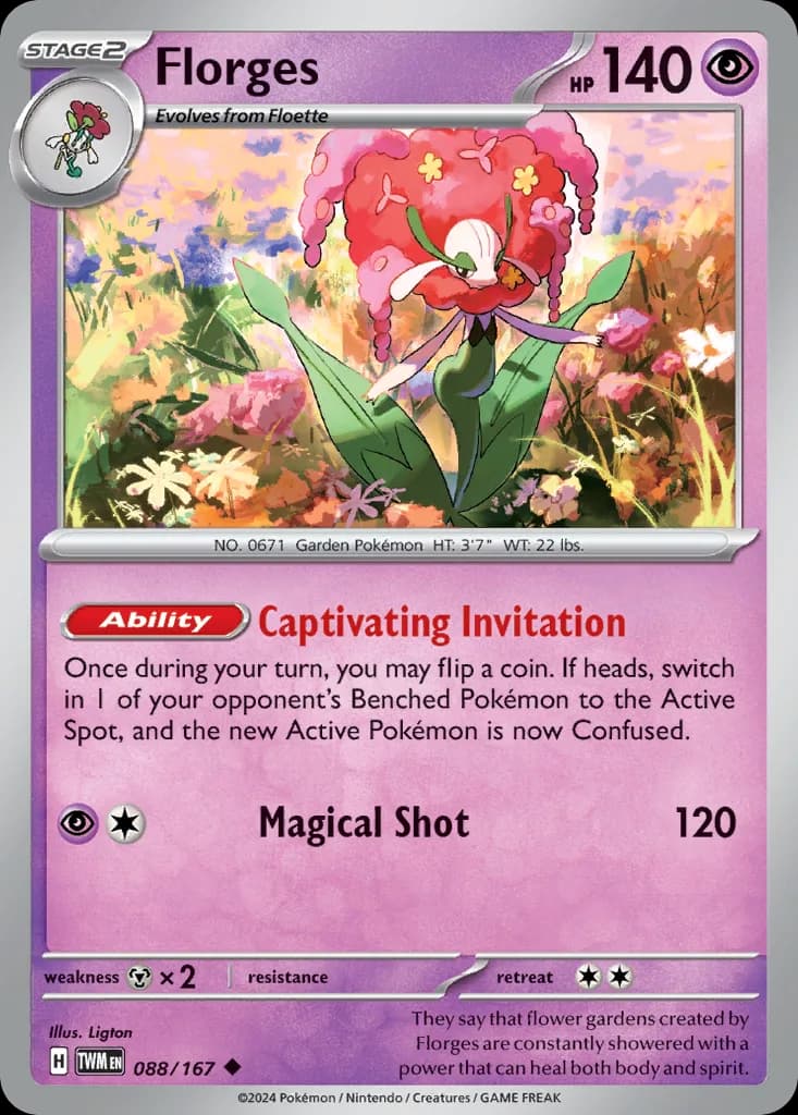 Twilight Masquerade Florges card front, 88/167