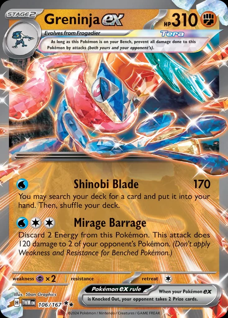 Greninja ex card front, Twilight Masquerade 106/167