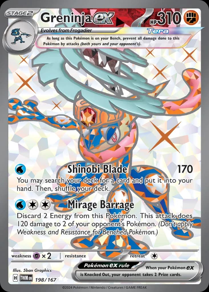 Greninja ex card front, Twilight Masquerade 198/167