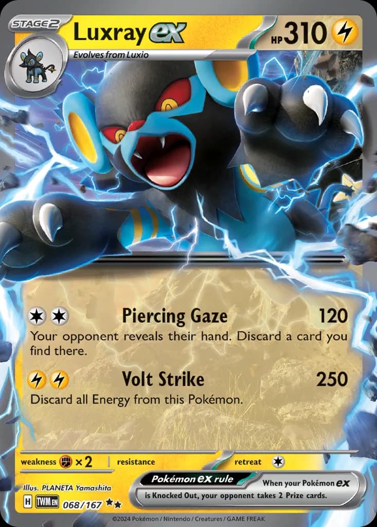 Luxray ex card front, Twilight Masquerade 68/167
