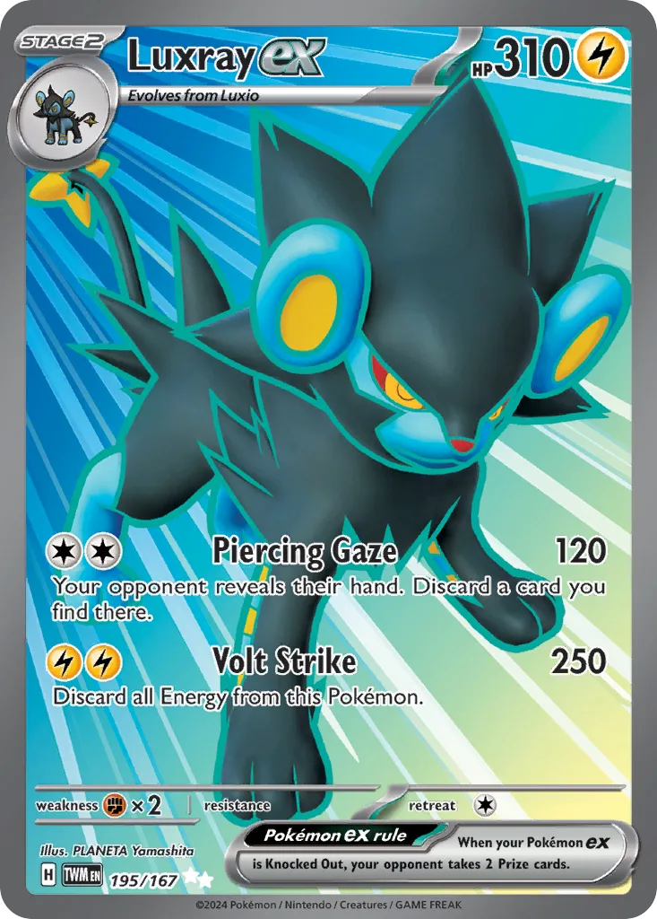 Luxray ex card front, Twilight Masquerade 195/167