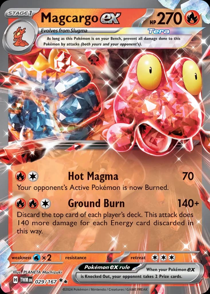 Twilight Masquerade Magcargo ex card front, 29/167