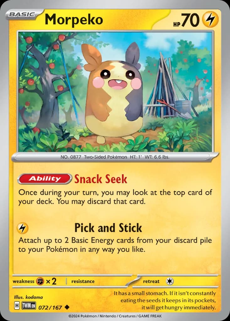 Twilight Masquerade Morpeko card front, 72/167