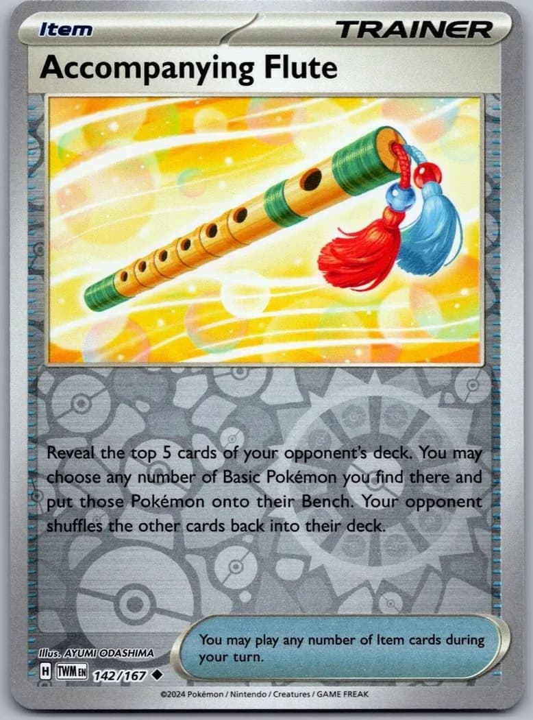 Accompanying Flute reverse holo card front, Twilight Masquerade 142/167