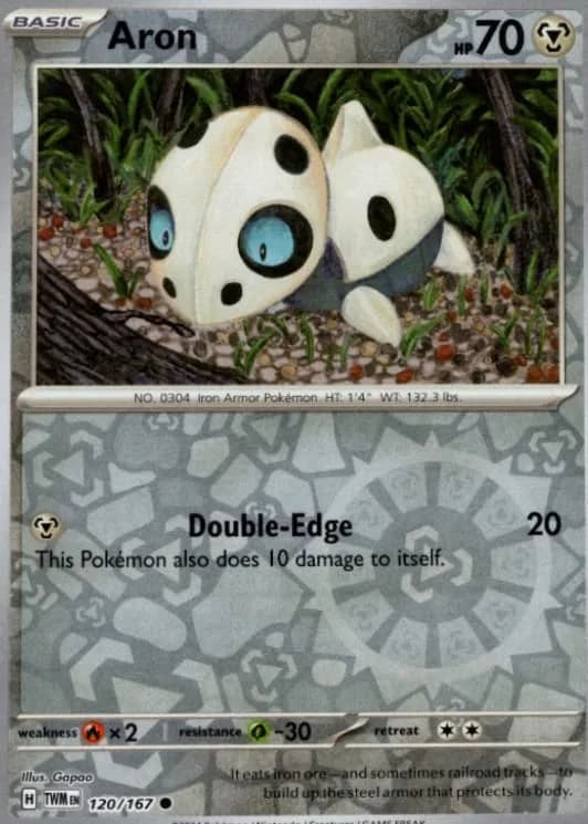 Aron reverse holo card front, Twilight Masquerade 120/167