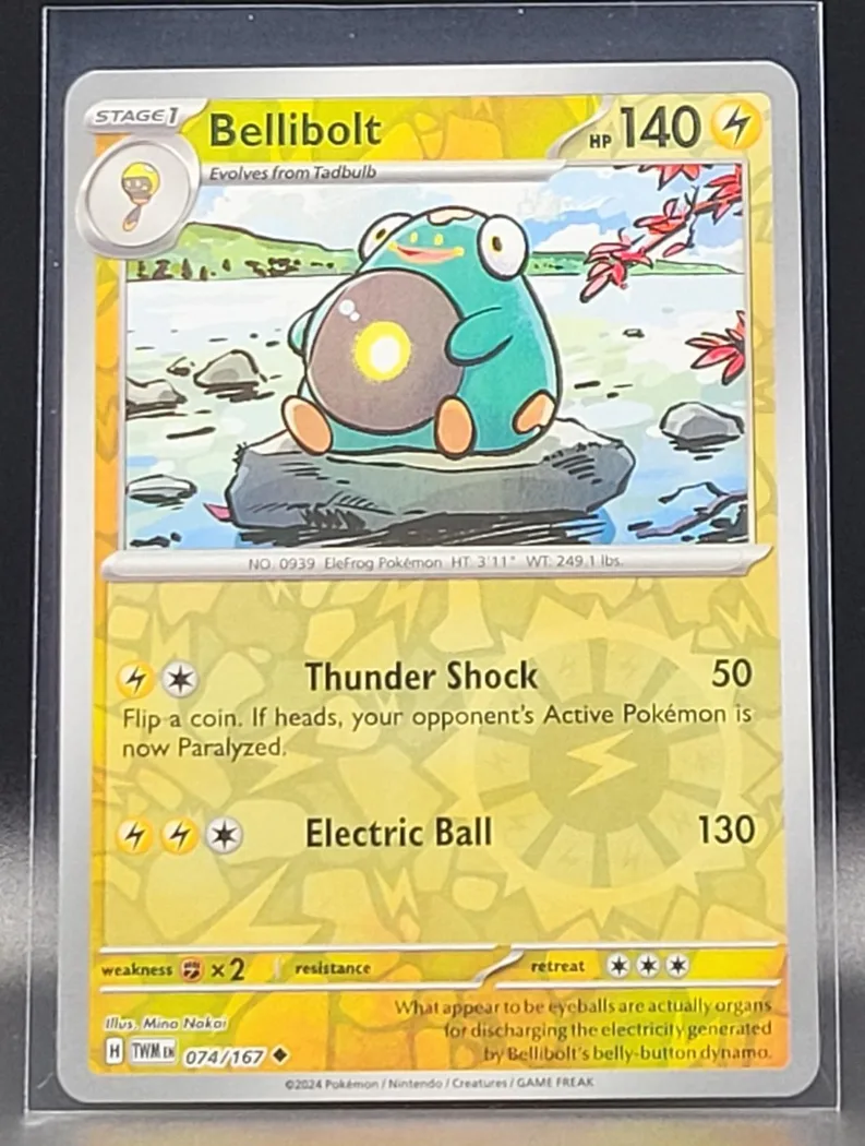 Bellibolt reverse holo card front, Twilight Masquerade 74/167