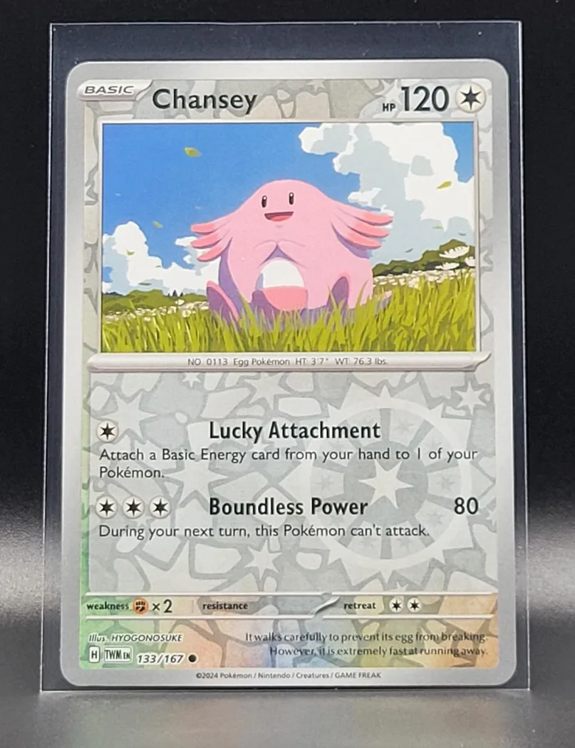 Chansey reverse holo card front, Twilight Masquerade 133/167