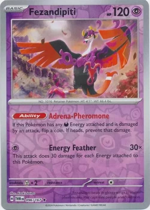 Fezandipiti reverse holo card front, Twilight Masquerade 96/167