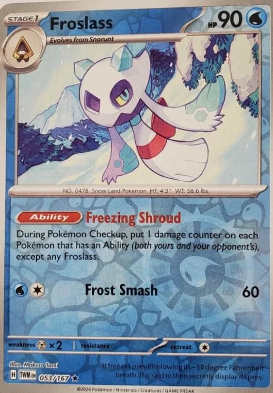 Froslass reverse holo card front, Twilight Masquerade 53/167