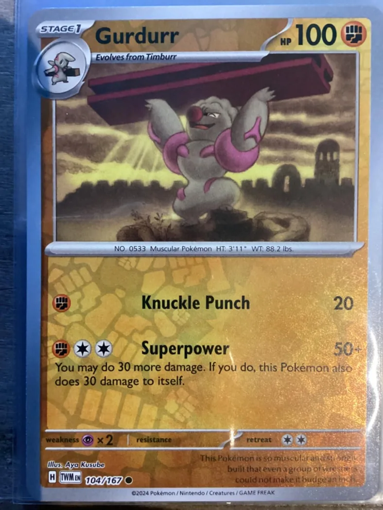Gurdurr reverse holo card front, Twilight Masquerade 104/167