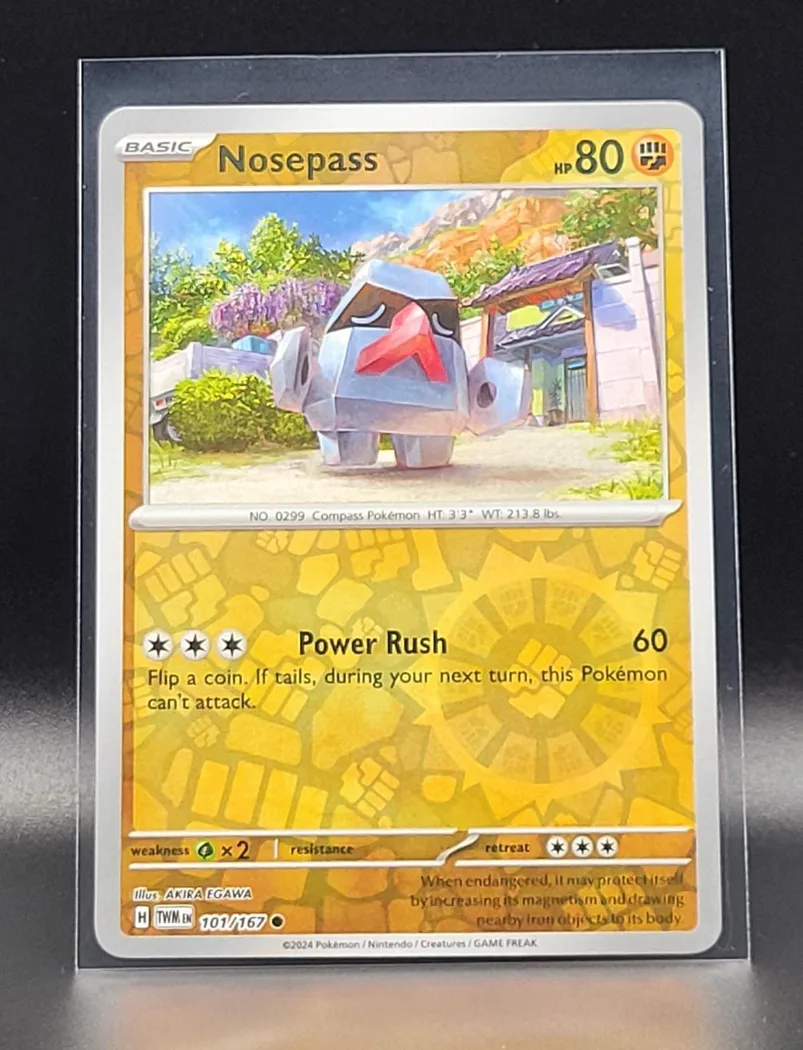 Nosepass reverse holo card front, Twilight Masquerade 101/167