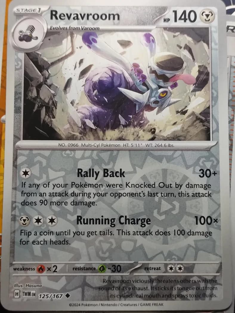 Revavroom reverse holo card front, Twilight Masquerade 125/167