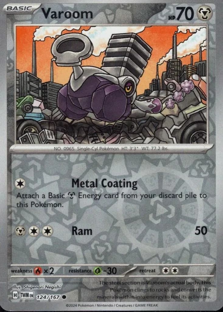 Varoom reverse holo card front, Twilight Masquerade 124/167