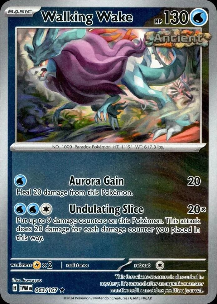 Walking Wake reverse holo card front, Twilight Masquerade 63/167