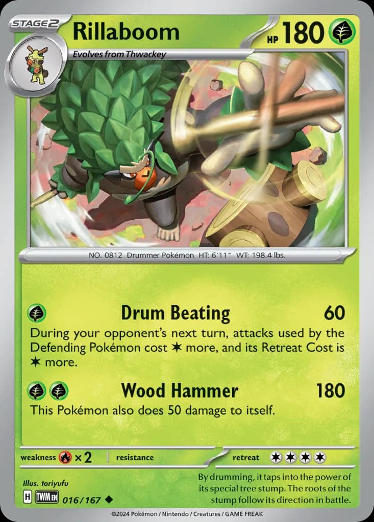 Twilight Masquerade Rillaboom card front, 16/167