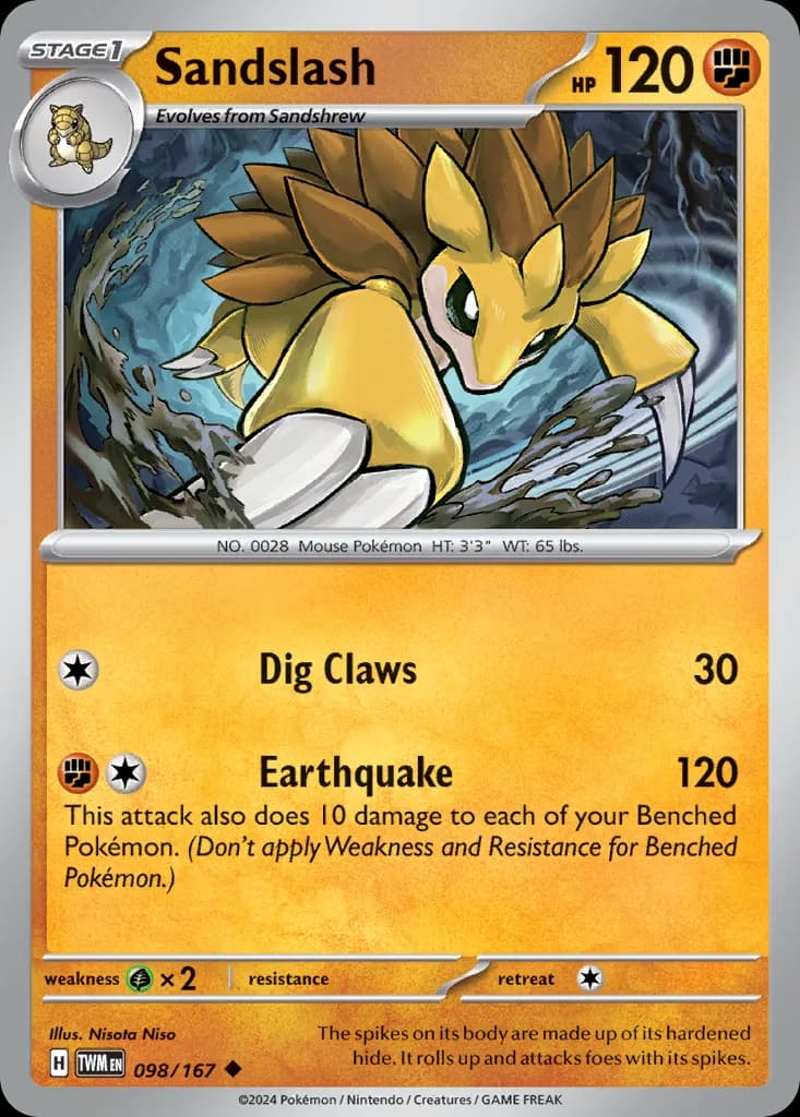 Twilight Masquerade Sandslash card front, 98/167