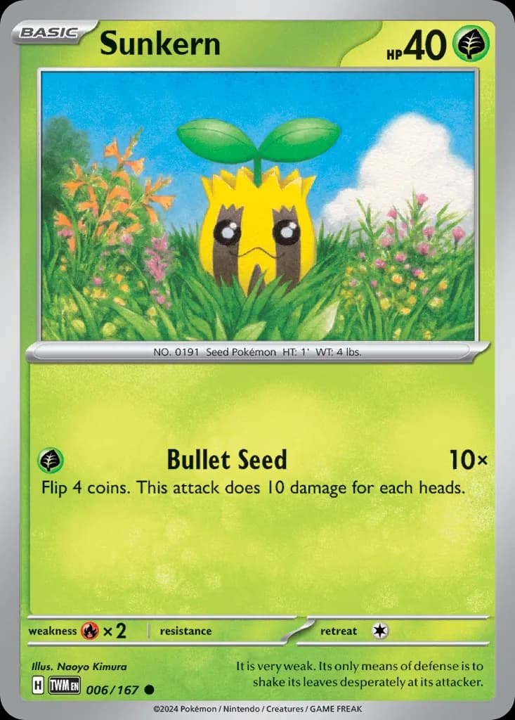 Twilight Masquerade Sunkern card front, 6/167