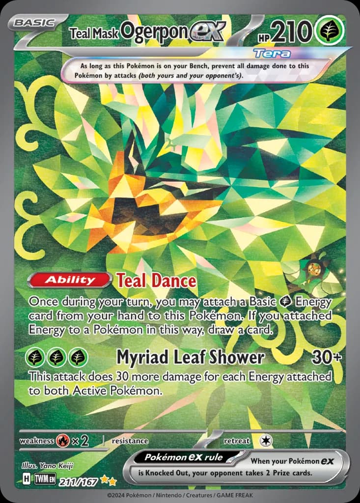 Twilight Masquerade Teal Mask Ogerpon ex card front, 211/167