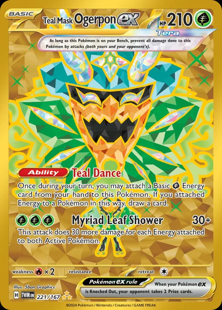 Twilight Masquerade Teal Mask Ogerpon ex card front, 221/167