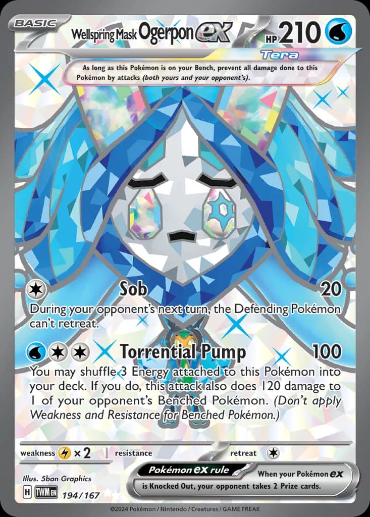 Twilight Masquerade Wellspring Mask Ogerpon ex card front, 194/167