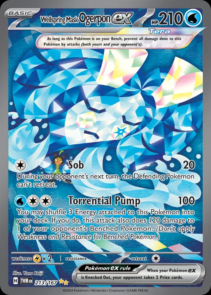 Twilight Masquerade Wellspring Mask Ogerpon ex card front, 213/167